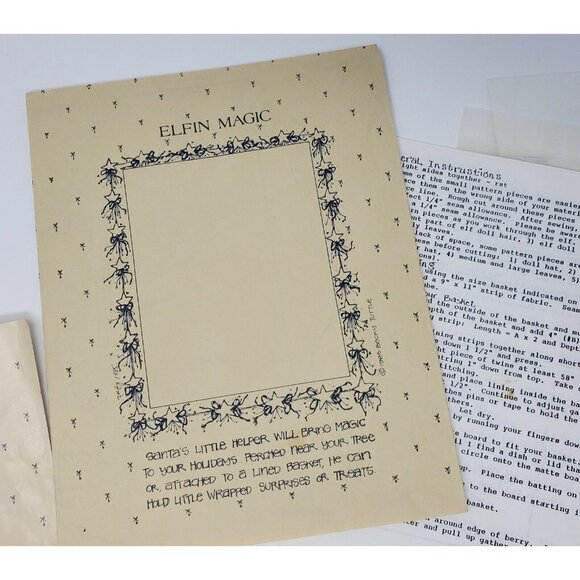Elf Doll Sewing Instructions Ornament Home Decor Elfin Magic Uncut VTG 1982 - Picture 4 of 6